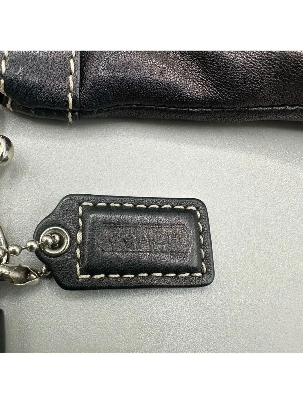Coach Black Soft Leather Pleated Wristlet Pouch Coin Purse